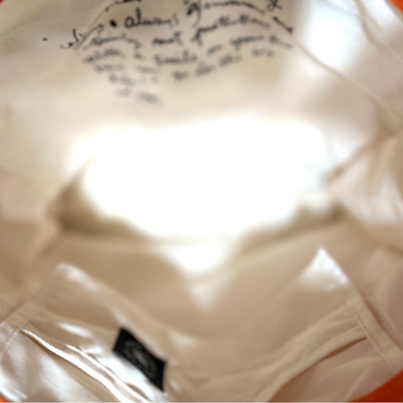 Izak Zenou Orange Canvas Tote Bad with Brown Faux Leather Handles - Picture 9 of 9